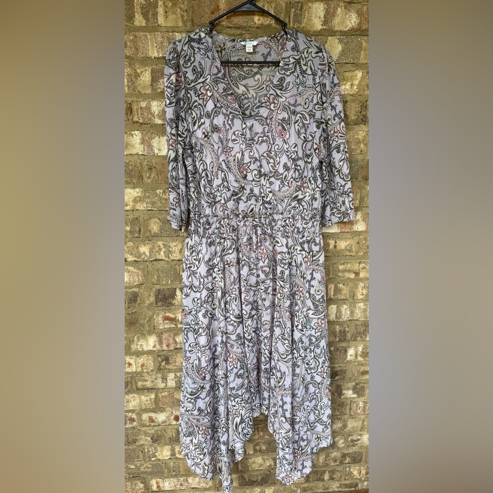 Cato Est 1946 Purple Paisley Floral High Low Dress Women’s Size 14/16W